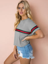 Load image into Gallery viewer, Contrast Round Neck Short Sleeve Tee