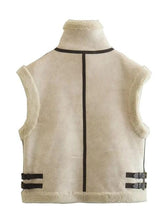 Load image into Gallery viewer, Contrast Zip Up Fleece Vest