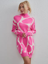 Load image into Gallery viewer, Contrast Mock Neck Sweater Dress