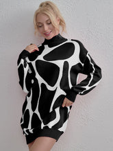 Load image into Gallery viewer, Contrast Mock Neck Sweater Dress