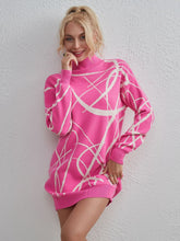 Load image into Gallery viewer, Contrast Mock Neck Sweater Dress