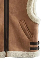 Load image into Gallery viewer, Contrast Zip Up Fleece Vest