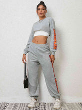 Load image into Gallery viewer, Cropped Sweatshirt and Sweatpants Set