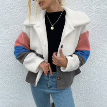 Load image into Gallery viewer, Color Block Button Down Collared Jacket