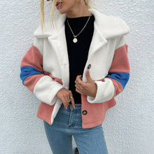 Load image into Gallery viewer, Color Block Button Down Collared Jacket