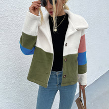 Load image into Gallery viewer, Color Block Button Down Collared Jacket