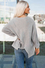 Load image into Gallery viewer, Color Block Exposed Seam Asymmetrical Sweatshirt