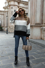 Load image into Gallery viewer, Color Block Round Neck Sweater