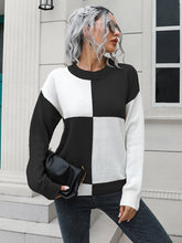 Load image into Gallery viewer, Contrast Drop Shoulder Sweater
