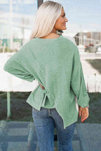 Load image into Gallery viewer, Color Block Exposed Seam Asymmetrical Sweatshirt