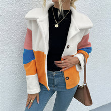 Load image into Gallery viewer, Color Block Button Down Collared Jacket