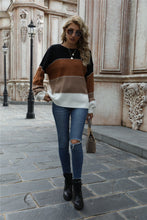 Load image into Gallery viewer, Color Block Round Neck Sweater