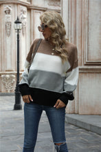 Load image into Gallery viewer, Color Block Round Neck Sweater