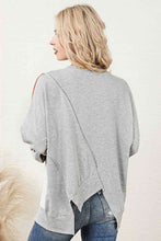 Load image into Gallery viewer, Color Block Exposed Seam Asymmetrical Sweatshirt