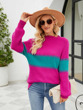 Load image into Gallery viewer, Contrast Round Neck Sweater