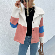 Load image into Gallery viewer, Color Block Button Down Collared Jacket