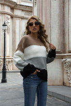 Load image into Gallery viewer, Color Block Round Neck Sweater