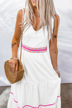 Load image into Gallery viewer, Contrast V-Neck Cutout Sleeveless Maxi Dress