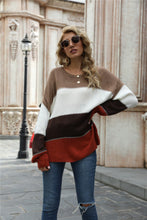 Load image into Gallery viewer, Color Block Round Neck Sweater