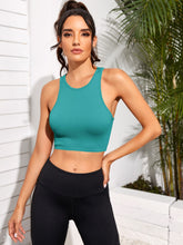 Load image into Gallery viewer, Cropped Round Neck Sports Tank Top