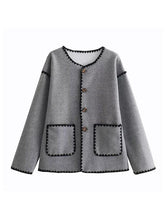 Load image into Gallery viewer, Contrast Button Up Jacket with Pockets