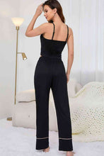 Load image into Gallery viewer, Contrast Trim Cropped Cami and Pants Loungewear Set