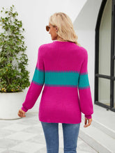 Load image into Gallery viewer, Contrast Round Neck Sweater