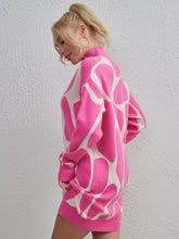 Load image into Gallery viewer, Contrast Mock Neck Sweater Dress