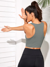 Load image into Gallery viewer, Cropped Round Neck Sports Tank Top