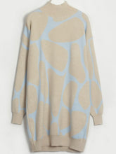 Load image into Gallery viewer, Contrast Mock Neck Sweater Dress