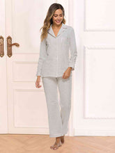 Load image into Gallery viewer, Collared Neck Loungewear Set with Pocket