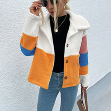 Load image into Gallery viewer, Color Block Button Down Collared Jacket