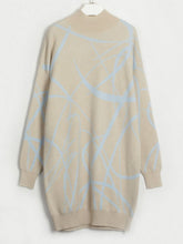 Load image into Gallery viewer, Contrast Mock Neck Sweater Dress