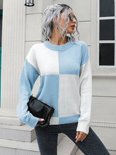 Load image into Gallery viewer, Contrast Drop Shoulder Sweater