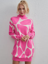 Load image into Gallery viewer, Contrast Mock Neck Sweater Dress