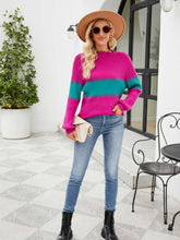 Load image into Gallery viewer, Contrast Round Neck Sweater