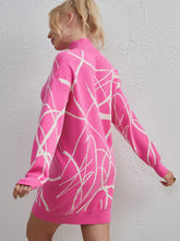 Load image into Gallery viewer, Contrast Mock Neck Sweater Dress