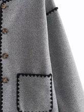 Load image into Gallery viewer, Contrast Button Up Jacket with Pockets