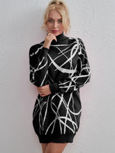 Load image into Gallery viewer, Contrast Mock Neck Sweater Dress