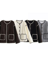 Load image into Gallery viewer, Contrast Button Up Jacket with Pockets