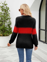Load image into Gallery viewer, Contrast Round Neck Sweater