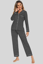Load image into Gallery viewer, Collared Neck Loungewear Set with Pocket