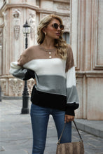 Load image into Gallery viewer, Color Block Round Neck Sweater