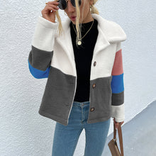 Load image into Gallery viewer, Color Block Button Down Collared Jacket