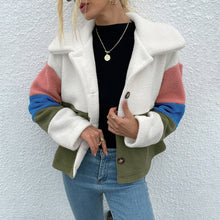 Load image into Gallery viewer, Color Block Button Down Collared Jacket