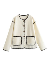 Load image into Gallery viewer, Contrast Button Up Jacket with Pockets