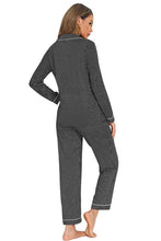 Load image into Gallery viewer, Collared Neck Loungewear Set with Pocket
