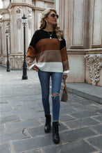 Load image into Gallery viewer, Color Block Round Neck Sweater