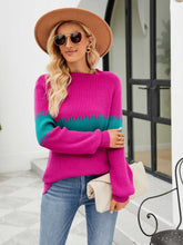 Load image into Gallery viewer, Contrast Round Neck Sweater