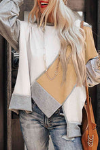 Load image into Gallery viewer, Color Block Exposed Seam Asymmetrical Sweatshirt